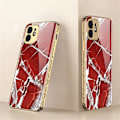 Miniatyrbillede 1 af 5: iPhone 12 Pro Max Luksus glas etui guldbarok elegant flere farver Red one size