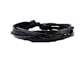 Miniatyrbilde 1 av 3: Handmade braided bracelet in authentic leather black for men Black one size