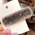 Miniatyrbillede 5 af 6: Håndlavede hårspænder i stof med perler, rhinestones & diamanter Blue one size