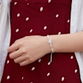 Pikkukuva 3 / 4: Hopeoitu rannekoru zirkoni palmu kookosmatolla Silver one size