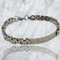 Miniatyrbilde 1 av 2: Stainless steel bracelet for men with a cool pattern Silver one size