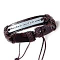 Miniatyrbillede 1 af 3: Håndlavet armbånd til mænd med smukt tekst brunt læder Brown one size