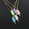 Miniatyrbillede 3 af 5: Halskæde med pind is guld rhinestones hjerter glad is Purple one size