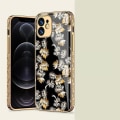 Pikkukuva 5 / 7: iPhone 12 Pro ylellinen lasikotelo kuvio kultainen barokki höyhen kukka White one size