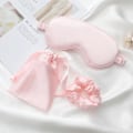 Miniatyrbild 5 av 6: Sömnmask + scrunchie + resepåse set silke sömn lyxigt grå one size