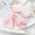Miniatyrbillede 5 af 6: Sovemaske + scrunchie + rejsetaskesæt silke sove luksuriøst Grey one size