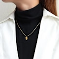 Pikkukuva 3 / 3: Kullattu kaulakoru enkeli numero 7 tarkoittaa hengellistä lahjaa Gold one size