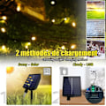 Miniatyrbild 4 av 4: LARS360 Solar Fairy Lights 100m, 8 lägen, IP44, julbelysning med timer och minnesfunktion - varmvit