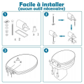 Miniatyrbild 3 av 4: LZQ Toalettsits Soft Close Fallbroms - Stort urval - Högkvalitativ finish - Enkel fixering (beräkning)