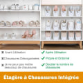 Miniatyrbild 4 av 4: Skoorganisatör - LZQ - 10-pack - Justerbar - Platsbesparing - Vit