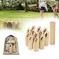 Miniatyrbild 1 av 4: Kubb Game by Numbers - LZQ - Tossing Game Set i trä - för barn och vuxna Naturlig