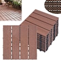 Miniatyrbild 1 av 4: LARS360 Interlocking Wood Composite WPC Interlocking Garden Plates Utomhusgolvplattor 30 x 30 cm (1m²), paket med 11 kastanj