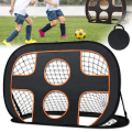 Miniatyrbild 1 av 4: Vikbara fotbollsmål för barn - LZQ - 2 i 1 - Multisport - Svart + Orange svart + orange