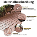 Miniatyrbild 3 av 4: LARS360 Interlocking Wood Composite WPC Interlocking Garden Plates Utomhusgolvplattor 30 x 30 cm (1m²), paket med 11 kastanj