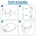 Miniatyrbild 3 av 4: Toalettsits - LZQ - Soft Close - Finish av hög kvalitet - Enkel att fästa - Universal Vattnet