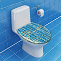 Miniatyrbild 3 av 4: LARS360 Toalettsits - Oval Toalettsits - Soft Close - Automatisk - Blått trä Blå