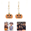 Miniatyrbild 3 av 3: Halloween-örhängen med pumpa-design