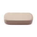 Hård Glasögonfodral (Beige), PU-Läder Glasögonbox, Bärbar Skydd