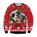 Jule 3D Print Mønster Crew Neck Sweatshirt til Mænd - Løs Pasform Langærmet Pullover - Stil 3 - Størrelse L Style 3 L