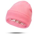 Varm stickad satinmössa, viktig för hårskydd på vintern, varm vinterresemössa - Rosa Pink