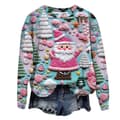 Jule sweatshirt til kvinder med print, lange ærmer, afslappet crewneck pullover, style 5 - størrelse S S