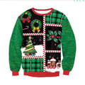 Jul 3D Print Mønster Crew Neck Sweatshirt til Mænd - Løs Pasform Langærmet Pullover - Stil 12 - Størrelse L Style 12 L