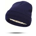 Varm stickad satinmössa, viktig för hårskydd på vintern, varm vinterresemössa - Marinblå Navy Blue