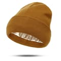 Varm stickad satinmössa, viktig för hårskydd på vintern, varm vinterresemössa - Brun Brown