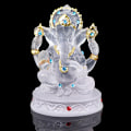 Miniatyrbild 2 av 5: Ganesh Hindu Elephant God Staty Resin Transparent Staty