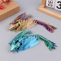 Miniatyrbild 4 av 8: Fjäderbeklädd Wyvern Drake Drake Ledig Drake 3D-tryckt Red gold