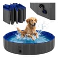 Sammenklappelig hundepool 160x30 cm 600 l PVC/ABS med afløbsventil