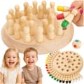 Memory Chess puinen shakki, pelilauta ja 24 nappulaa
