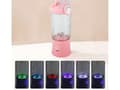 Miniatyrbillede 6 af 10: Bærbar USB-blender 600 ml rosa 6 blad isknusfunktion Type-C