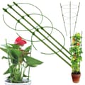 Blomsterstöd med 3 ringar i metall, 60 cm, grön