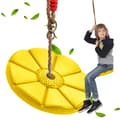 Trädgårdsgunga för barn blomform gul Ø27 cm max 75 kg