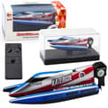 RC motorbåt fjärrstyrd 2.4 GHz bimotor 14 cm blå/silver