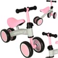 Fyrhjulig löparcykel barn 2+ rosa justerbart styre max 30 kg