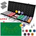 Pokerchips sæt 500 stk med taske, plastchips med metalkerne