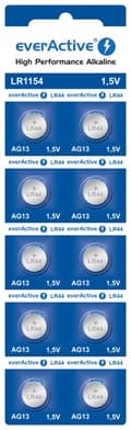 Knappcellsbatteri LR44/AG13 1,5V alkaliskt 10-pack (G13/LR1154)