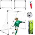 Fotbollsmål 2-i-1 för barn 1 stort/2 små med boll och pump