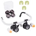 Pannlupp med LED 6 linser 6x/10x/25x inkl batterier svart/vit