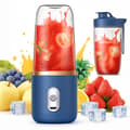 Portabel blender USB-laddning 6 blad 2x400 ml med 2 skruvlock