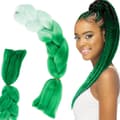 Syntetisk hårfläta ombre grön 60 cm (120 cm total) 1-pack