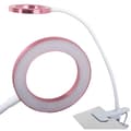 LED skrivbordslampa med klämma 24 LED USB vit/rosa maxhöjd 53 cm