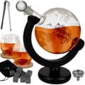 Whiskykaraffset glob 7 delar med 2 glas, 9 whiskystenar, tång