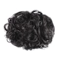 Miniatyrbild 5 av 11: Stor kam flätlockig chignon naturlig rörig bulle uppdo klämma i hårpaj dark brown 1pcs