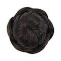 Miniatyrbild 10 av 11: Syntetiska hårdelar flätade chignon svart bruna falska bullar för 2/33# 12cm