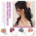 Miniatyrbild 5 av 11: Koreansk version av Phalaenopsis orkidé tofs streamer för kvinnor med hög hästsvans accessoar O1 red one-size