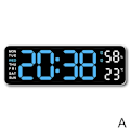 Miniatyrbild 5 av 11: Med kalenderdatum Temperatur LED Stor Display USB Digital Väggklocka R9 White shell rose red light 1pcs