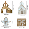 Miniatyrbild 2 av 11: 4 ST Påsk Tom Grav Dekor Trä Nativity Scene Set Uppståndelse`-